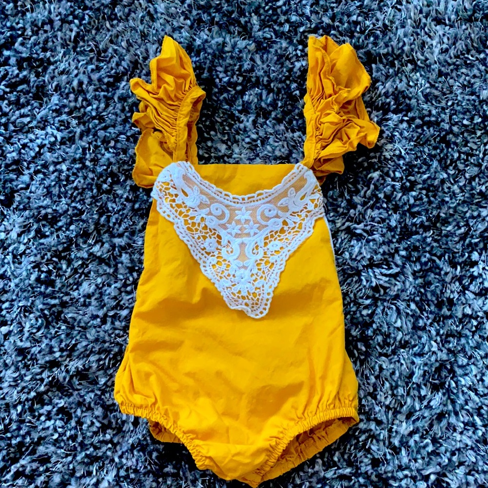One piece yellow baby dress